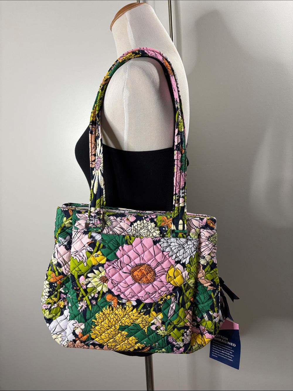 Vera Bradley Pink, Green & Yellow Quilted Floral Tote